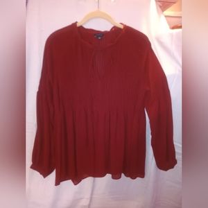 Ann Taylor Red Blouse Size Small
